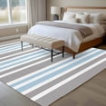 thumbnail image 5 of Blue Gray Washable Living Room Rugs 5'x8', Stripe Minimalist Vertical Stripes Modern Art Low Pile Throw Large Area Rug Non-Slip Sturdy Edge Binding Carpet for Living Room Kitchen Office, 5 of 9