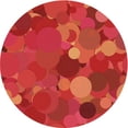 thumbnail image 1 of Ahgly Company Tapis d'Intérieur Ronds Transitionnels Rouges Lavables à la Machine, 4 Pieds Rond, 1 of 7