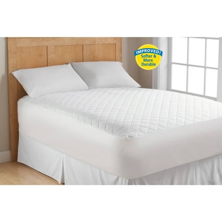 Mainstays Hypoallergenic, Super Soft Quilted Mattress Pad, Queen