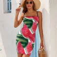 thumbnail image 3 of Juicy Pastèque. Robe de Fruits Tropicaux Aquarelle Robes de Mariage pour Fêtes Longue Robe Femmes Été, 3 of 4