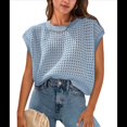 thumbnail image 2 of Top de Crochet con Cuello Redondo y Corta para Mujer, Azul , Talla S, 2 of 8