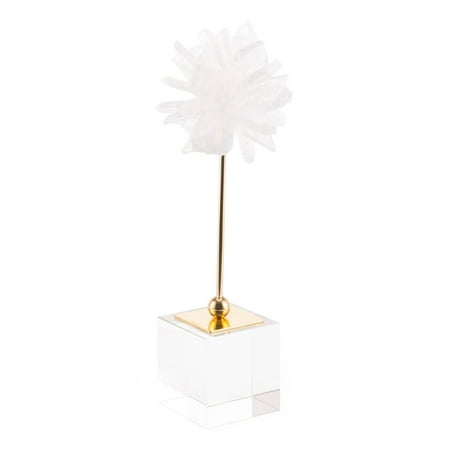 Modern Objects Stone - Modern Contemporary Decorative Figurine Object Figure Flower, White, Stone Steel Glass