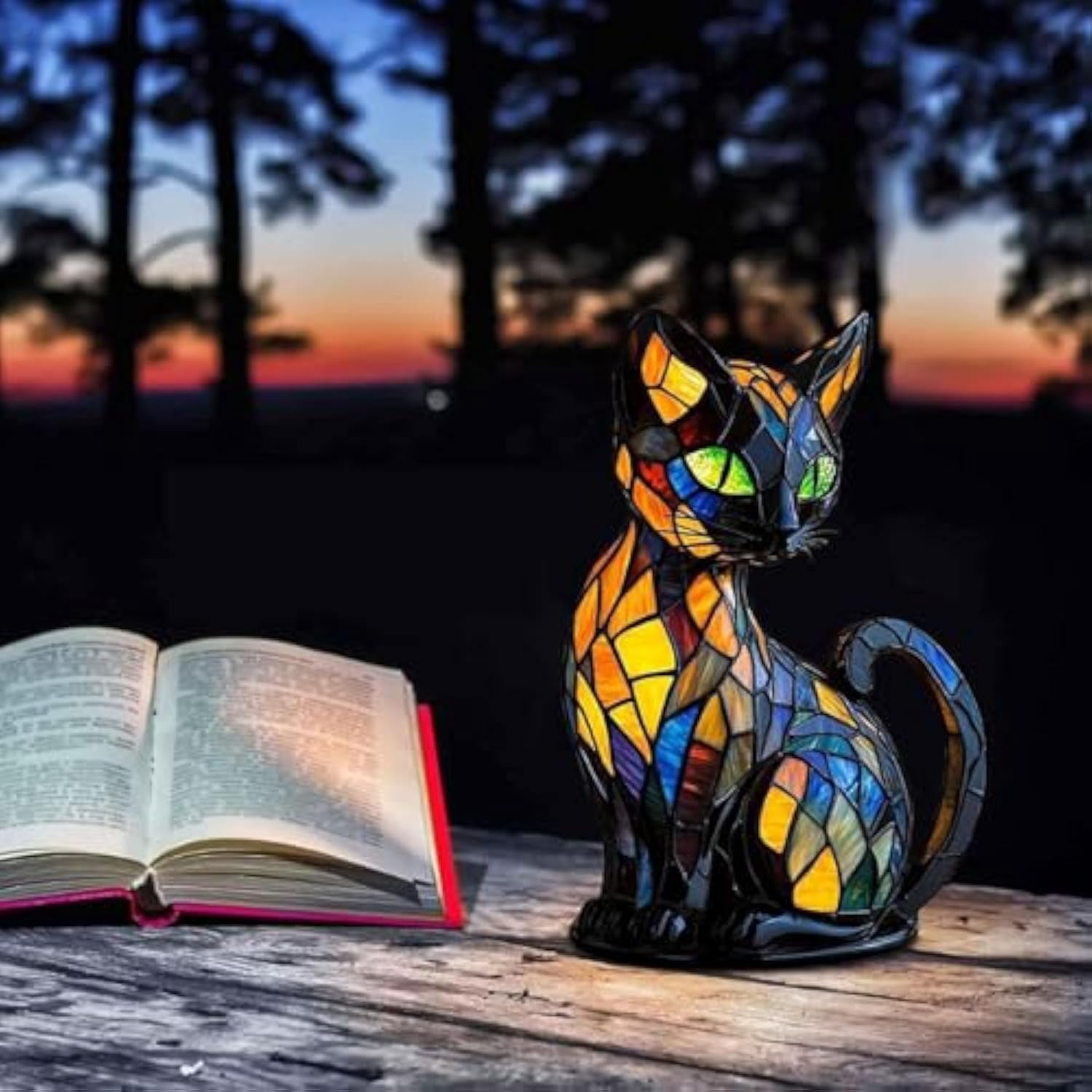 Solymall Glowkitty, Serum/Sherman Glow Kitty Dreamy Cat Night Lamp, Vueez/Libiyi/Sherum/Vianys/Pubyfun/Migilife/Solymall Stained Glowkitty Glass Cat Lamp for Cats Lovers (A2)
