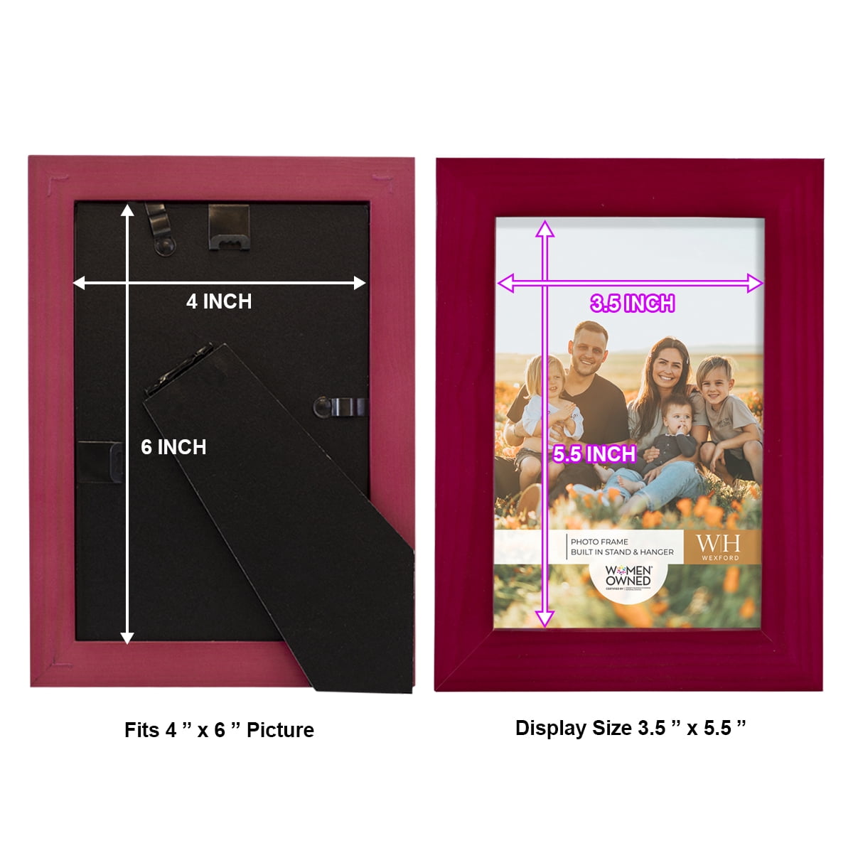 Woodgrain 4 in. x 6 in. Cherry Red Picture Frame