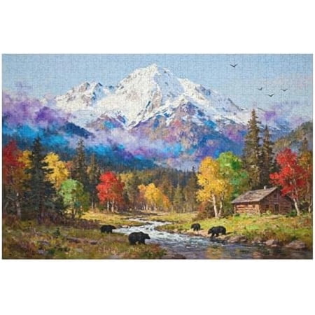 Bear Mountain 1000 Piece Jigsaw Puzzle for Adults Nature Themed Puzzle for Seniors Recycled Paper Family Game Educational and Fun 30x20 in