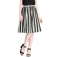 thumbnail image 3 of Falda Midi Allegra K A Rayas Botones Blanco Negro Talla M, 3 of 7