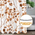 thumbnail image 3 of Extra Long Boho Brown Long Shower Curtain for Bathroom, Botanical Leaf Bath Curtain, Waterproof Abstract Plant Leaves Bathroom Shower Curtain Set with Hooks, 72x84 Inches, 3 of 6
