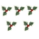 thumbnail image 4 of 5 piezas de adornos de bayas falsas de hojas de Navidad, manualidades, flores con hojas para decoración artesanal de árboles de Navidad , Rojo, 4 of 8