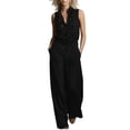 thumbnail image 2 of Gamivast Business Casual Outfits for Women 2 Piece Ruffle Button Down Shirt & Wide Leg Pants Sets Sleeveless Work Wear Elegant Office Dressy, 2 of 5