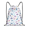 thumbnail image 1 of Xecao Dinosaur Pattern Sports Drawstring Backpack - String Swim Gym Bag with Wet Proof Pocket for Women&Men-Small, 1 of 6