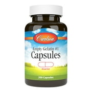 Carlson - Empty Gelatin 1 Capsules, Easy to Separate and Fill, with Screw Cap Bottle, 200 Capsules