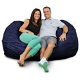 thumbnail image 1 of Ultimate Sack Lounger Bean Bag Chair Oversized Indoor Comfy Loveseat, Navy Suede, 1 of 6