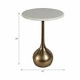 thumbnail image 5 of Marble Accent End Table for Home Decor - Decorative Small Table Stand for Bedroom Night Stand, Bedside, and Living Room Decor - Modern Side or Drink Table for Small Spaces - 20", White & Gold, 5 of 9