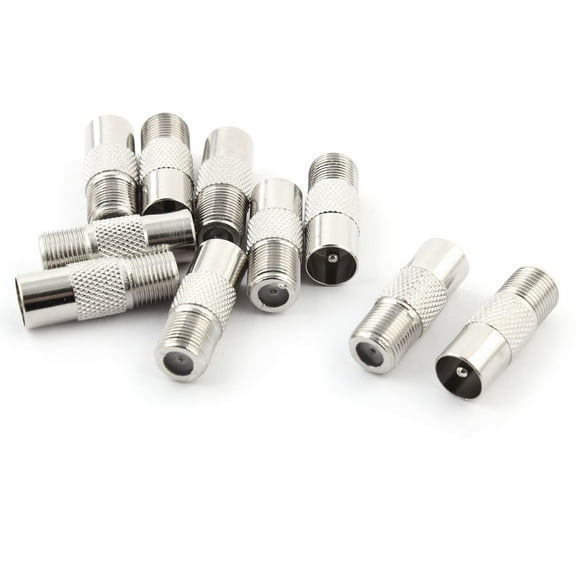 TV PAL Male to Female Plug RF Aerial Coax Connector Adapter 27 x 10mm 10pcs
