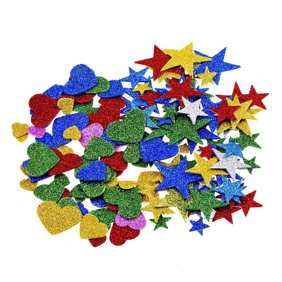 VERDANVERSE 2Pack Glitter Heart Stickers Assorted Adhesive for Scrapbook and Wall Decor
