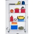 thumbnail image 3 of TRINITY EcoStorage™ 4-Tier Wire Shelving Rack | 48" X 18" X 72" | Nsf | Includes Wheels | Chrome, 3 of 9