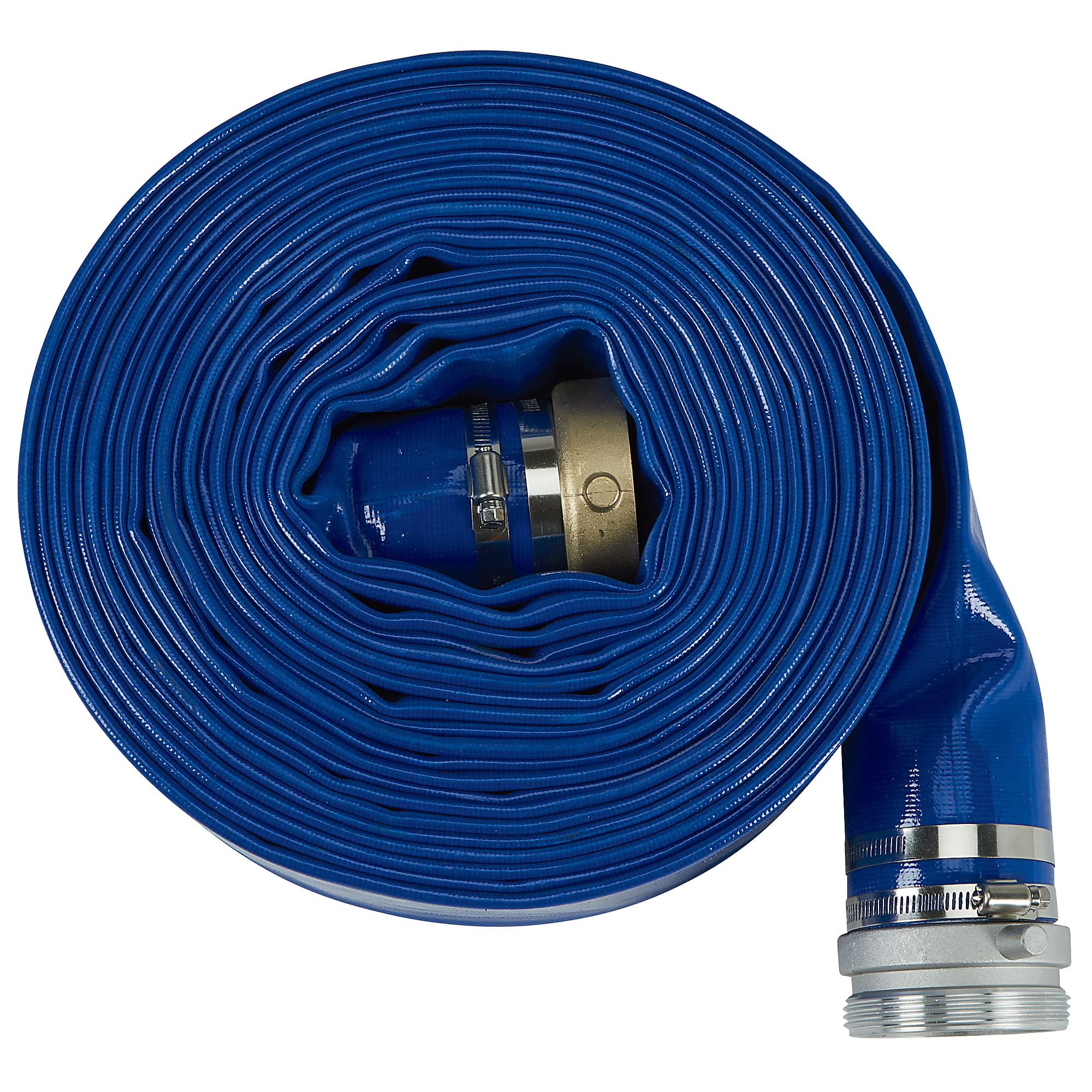 NorthStar Water Pump Discharge Hose, 3in. x 50ft. Max. PSI 70, PVC, Lay Flat Industrial-Grade Aluminum Couplings