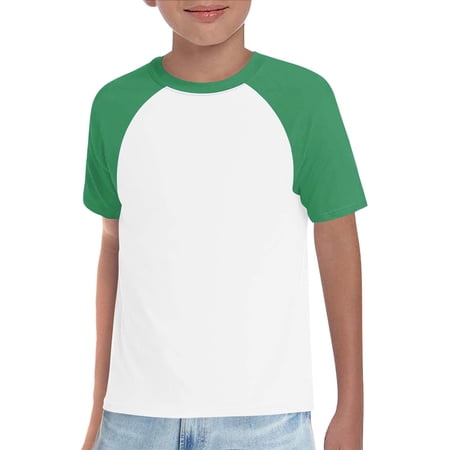 Mercatoo Boy Girl Tshirt 𝐑aglan Short Sleeve Shirt Cotton Blend Basic Tees Breathable Baseball T-Shirts Light T Shirts for Girls
