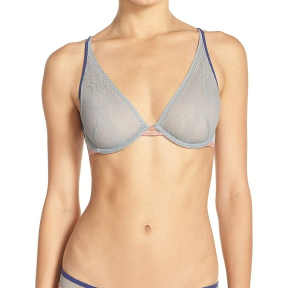 Free People Womens Rise Over Run Bralette, Grey, 32C