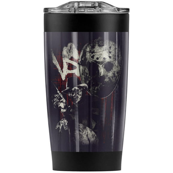 Freddy Vs Jason Scratches Stainless Steel Tumbler 20 oz Coffee Travel Mug/Cup, Vacuum Insulated & Double Wall with Leakproof Sliding Lid | Great for Hot Drinks and Cold Beverages