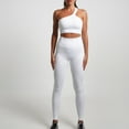 thumbnail image 2 of Workout Sets for Women 2 Piece Seamless High Waisted Leggings with Sleeveless Crop Tops Exercise Sport Outfits White, 2 of 4