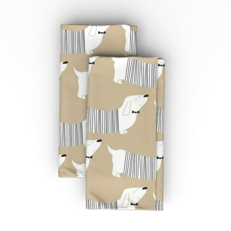 

Linen Cotton Canvas Dinner Napkins (Set of 2) - Dogs Novelty Animal Black Tie Party Pet Retro Dachshund Minimalist Nursery Bow Dog Boys Girls Weiner Print Cloth Dinner Napkins by Spoonflower