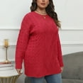 thumbnail image 5 of AGWOLF Cable Knit Sweaters for Women Plus Size Crewneck Pullover Tops Long Sleeve Chunky Jumpers Soft Cozy Warm Sweater L, 5 of 7