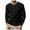 Black, variant on European Business Men Loose Fit Long Sleeve T-Shirt Solid Color Open Neck Button Down Casual Comfortable Sports Top Men's Lightweight Crewneck Tee Tops