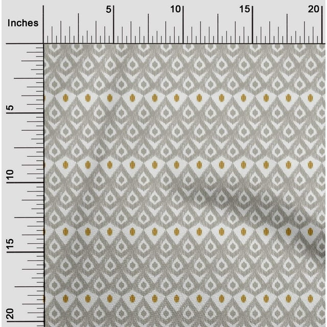 oneOone Organic Cotton Poplin Twill Fabric Geometric Ikat Decor Fabric Printed BTY 42 Inch Wide