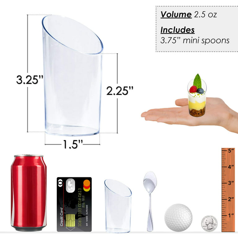Mini Parfait Glass, Parfait Cup, Dessert Cup - 2.5 oz - Clear - Premium Plastic