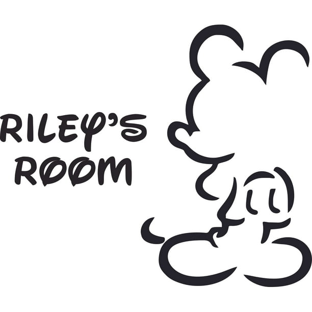 Mickey Mouse Walt Disney Cartoon Character Vinyl Customized Name Wall
