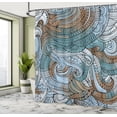 thumbnail image 4 of Ambesonne Abstract Shower Curtain, Paisley Pattern Swirled, 69"Wx75"L, Teal Caramel, 4 of 4