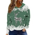 thumbnail image 5 of Women Christmas Outfit Glitter Pullover Hoodie Long Sleeve Winter Warm Soft Loose Fit Casual Sweatshirt For Holiday Party Outfits And Everyday Wear Green XL, 5 of 5