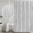 thumbnail image 5 of Gray Lines Shower Curtain, Waterproof Shower Curtains for Bathroom, Vintage Wave Stripes Texture Simple Washable Fabric Bathtub Curtain Set Bath Decor with 12 Hooks 48"x72", 5 of 8