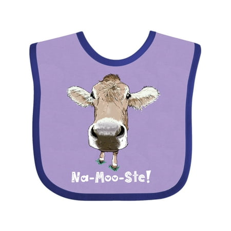 

Inktastic Na-Moo-Ste! Cute Brown Holstein Cow Gift Baby Boy or Baby Girl Bib