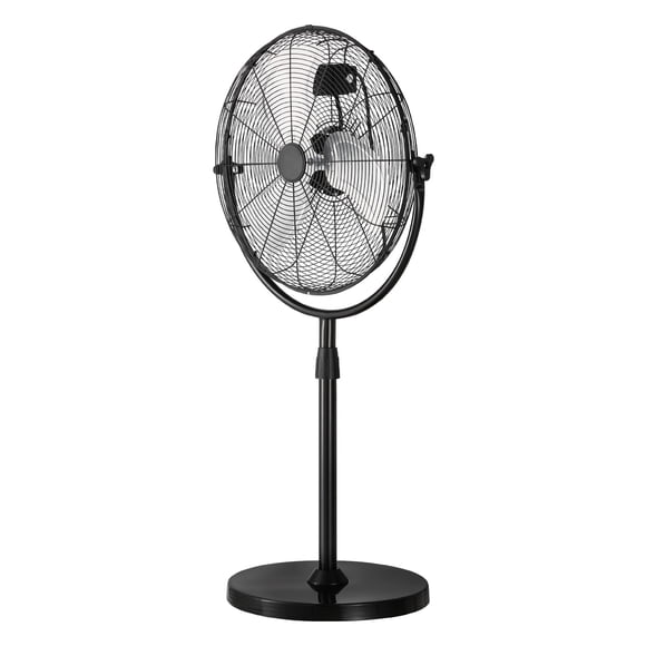 KFFKFF Industrial Pedestal Fan, 20 Inch Standing Fan with 46.9 to 59.6 Inches Adjustable Height, Floor Fans with 3 Adjustable Speeds, High Power Fans, Black