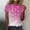 Hot Pink#2, variant on Going Out Tops for Women,Womens Floral Tops for $5 Tops,Women Girls Plus Size Print Tees Short Sleeve Round Neck T Shirt Blouse Tops