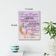 thumbnail image 2 of to My Daughter I Love You to the Moon Back Quote Canvas Wall Art Daughter Poster Picture Artwork 11.5"x15" Painting for Home Decor Daughter Gift from Mom (Wooden Framed), 2 of 5