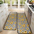 thumbnail image 4 of Kitchen Rugs Sets Of 2,Black White Checker Sunflower Pattern Anti Fatigue Kitchen Mat Rugs Non Slip Washable,Decorative Kitchen Floor Mats for Kitchen,Sink,Laundry,17"x47"+17"x47", 4 of 5