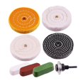 thumbnail image 1 of Juego de ruedas de pulido y abrillantado de 4 piezas con almohadillas de pulido, compuestos, vástagos, Rojo Blanco Verde, 1 of 7