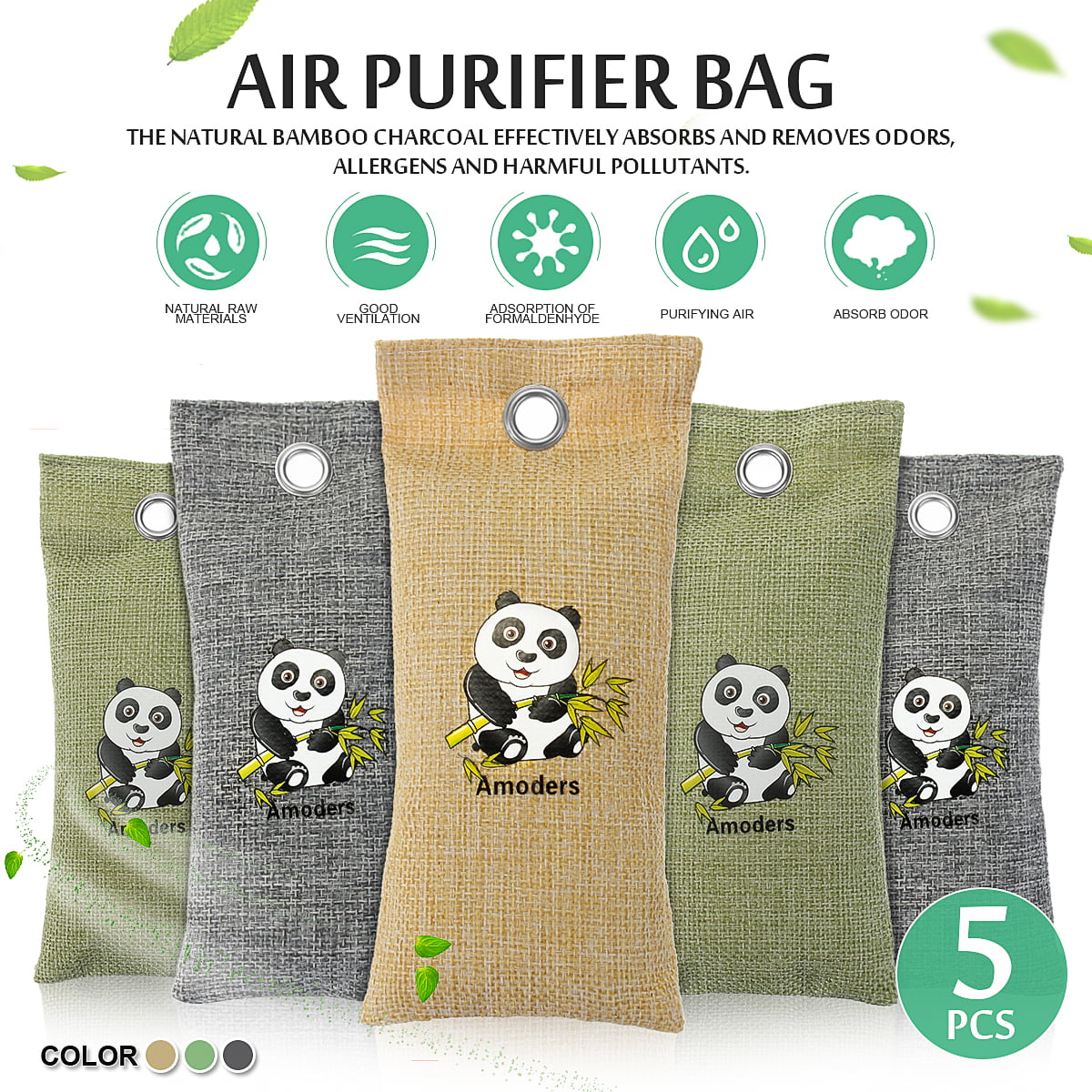 Bamboo Charcoal Activated Carbon Air Purifier Bag Fabric Succulent Car Home 
