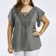 thumbnail image 2 of Gibobby Blusa Termica Camiseta manga encaje sólido más blusa tamaño mujer murciélago corto Casual Tops blusa de mujer（Gris， XXXXXL), 2 of 5