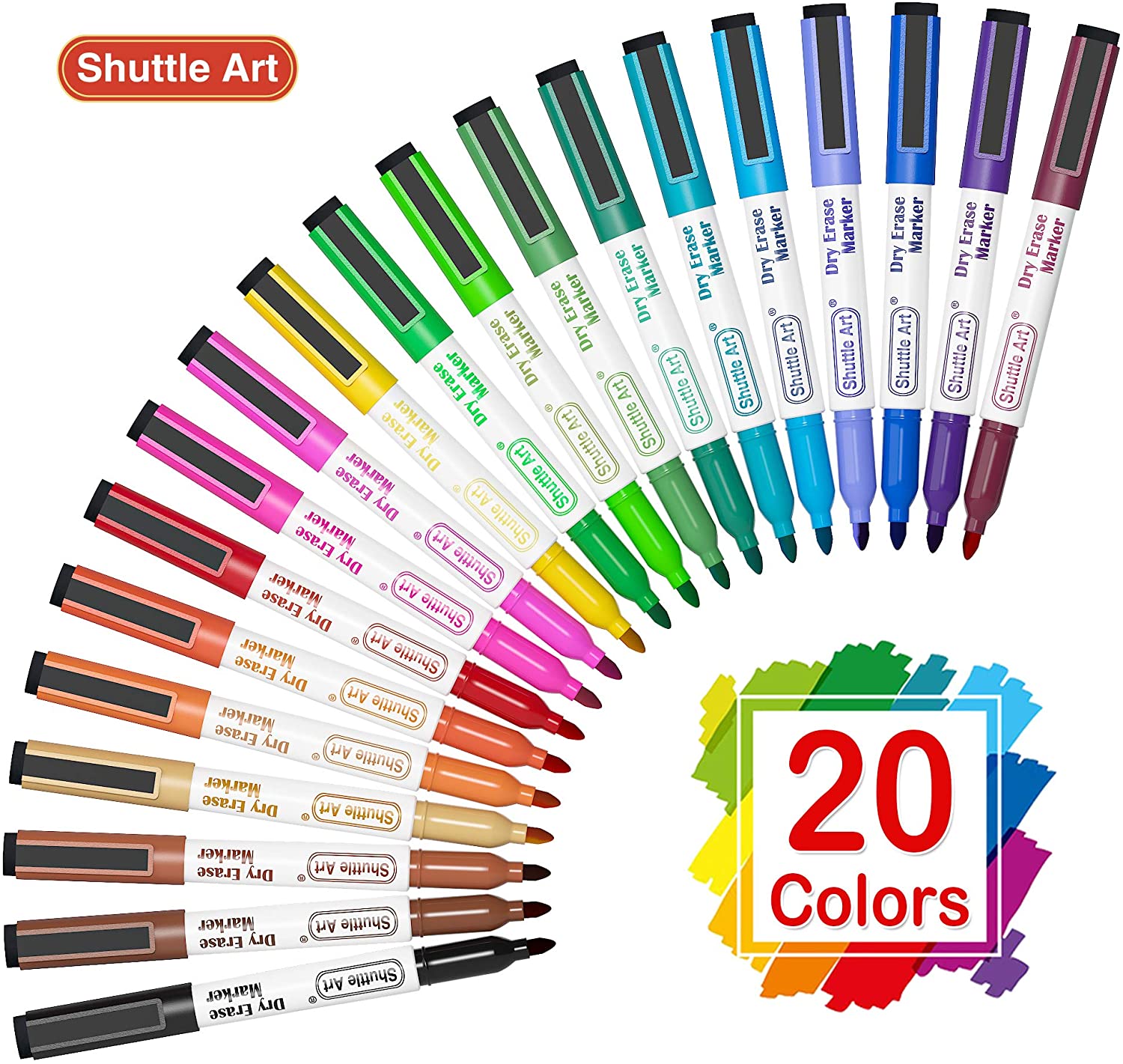 Shuttle Art Magnetic Dry Erase Markers, 20 Colors photo 3