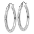 thumbnail image 2 of Primal Gold 14 Karat White Gold Textured Hoop Earrings, 2 of 4