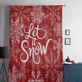 thumbnail image 5 of Red Christmas Semi Sheer Curtains Drapes for Living Room,Bedroom,French Doors Window 108 Inches Long,Farmhouse Winter White Xmas Snowflakes Rod Pocket Chiffon Curtain Drapery Voile Draperies Panel, 5 of 6