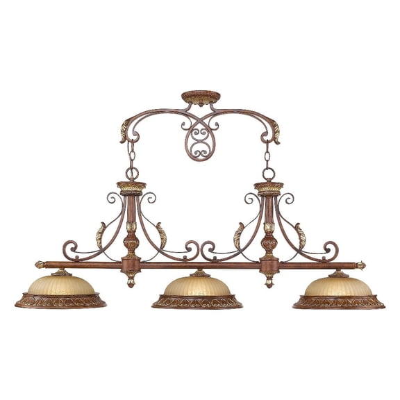 Livex Lighting Villa Verona Island in Verona Bronze with Aged Gold Leaf Accents