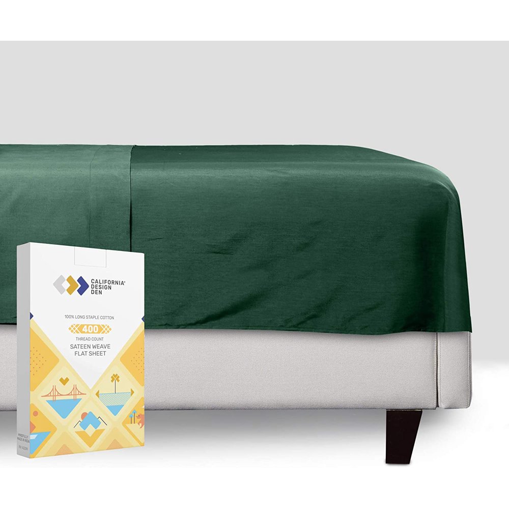 Full Size Flat Sheet Only 1 Piece Hunter Green Fade Resistant Top