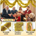 thumbnail image 4 of 15m Guirnalda Navideña De Oropel Decoraciones Para Árbol Xtellar dorado, 4 of 4