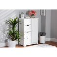 thumbnail image 2 of Baxton Studio Bauer Bois Fini Blanc Armoire de Rangement de Salle de Bain à 4 Tiroirs, 2 of 5