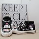 thumbnail image 1 of Zapatos de lona negros para niña, zapatillas altas de tela con melodía fresca para primavera y otoño, zapatillas de deporte para mujer a la moda 2024, 1 of 4